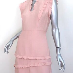 Sandro Pink Ruffle Mini Dress